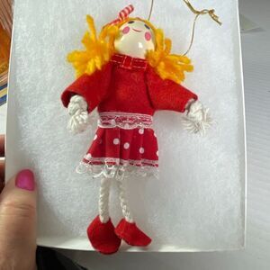 VTG Rag Doll type ornament 5”